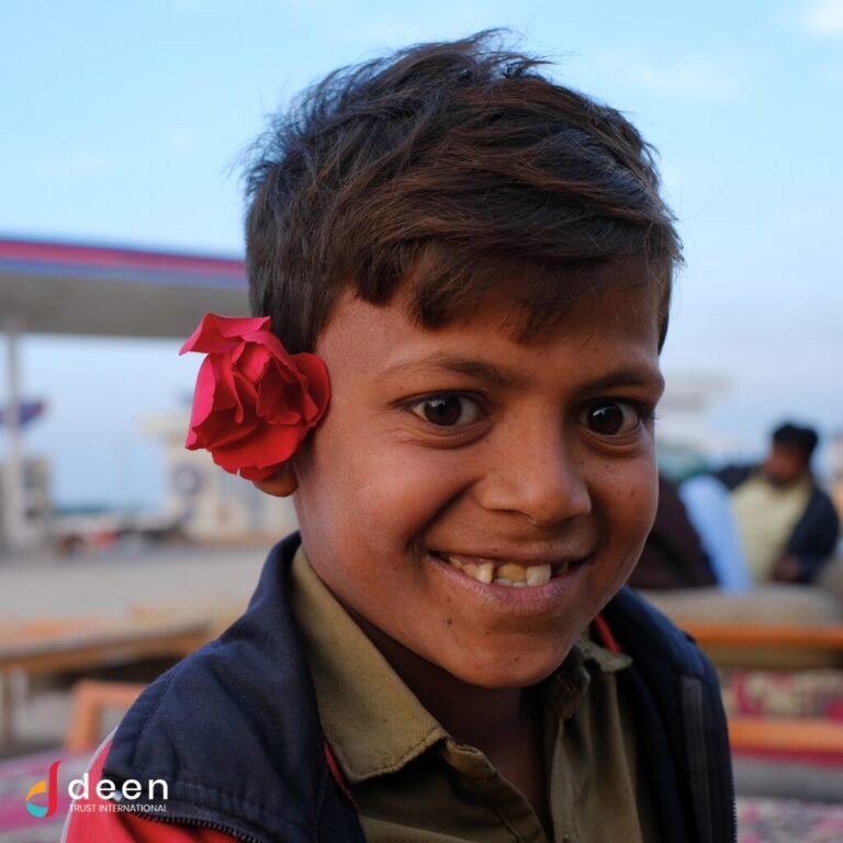 Boy on his way to the Deen Trust International School for the Underprivileged in Mir pur Khas Pakistan